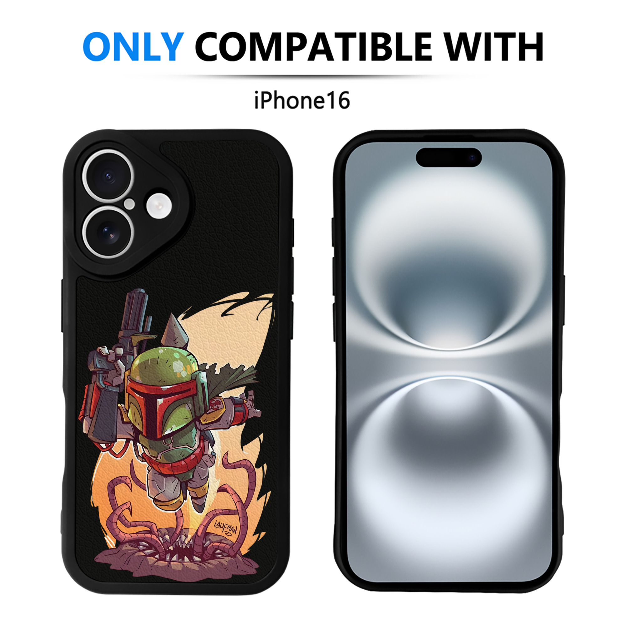 （画像用） スター・ウォーズ Star Wars 【iPhone 16シリーズ対応】シリコンスマホケース（レザー調） 材質：シリコン